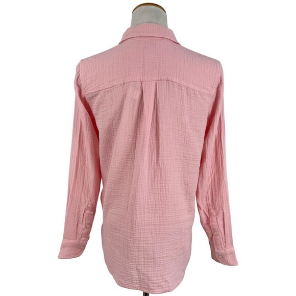 NWT J.Crew Pink Crinkle Gauze Cotton Coastal Granddaughter Button Down Top XS - Picture 13 of 16